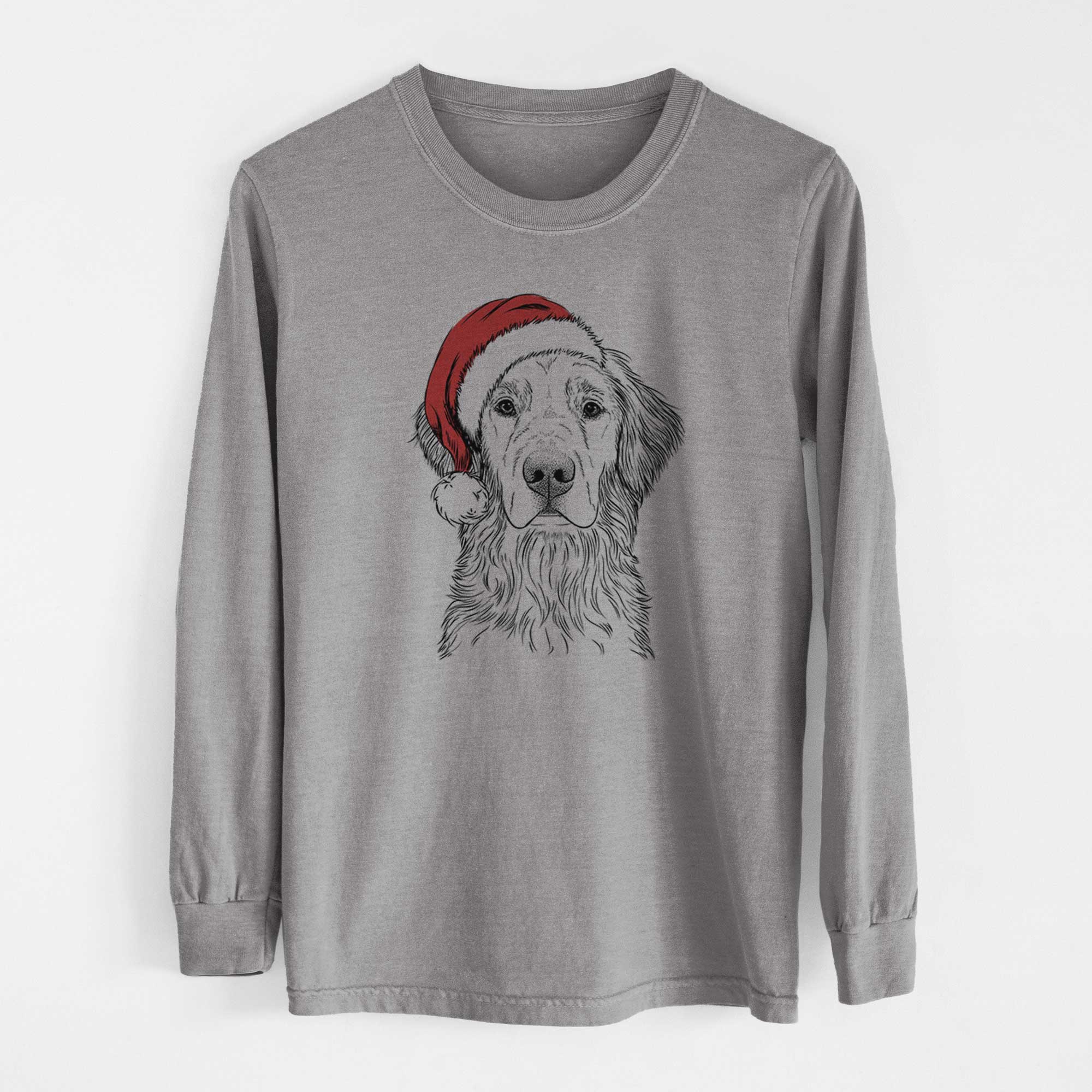 Santa Moose the Field Golden Retriever - Heavyweight 100% Cotton Long Sleeve