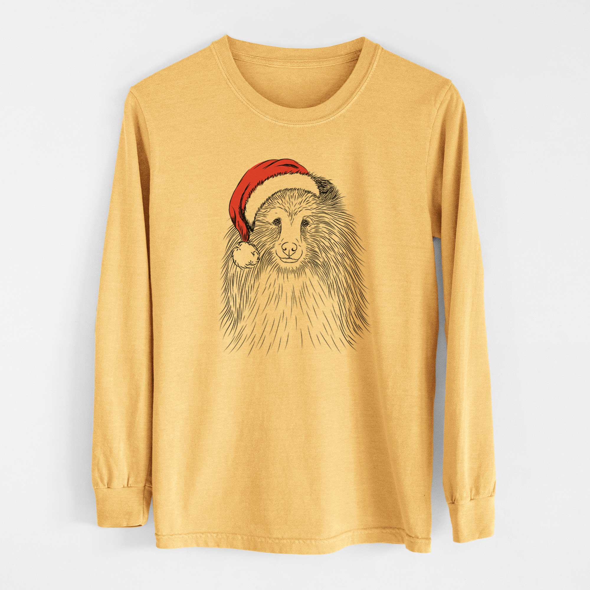 Santa Moxie the Shetland Sheepdog - Heavyweight 100% Cotton Long Sleeve