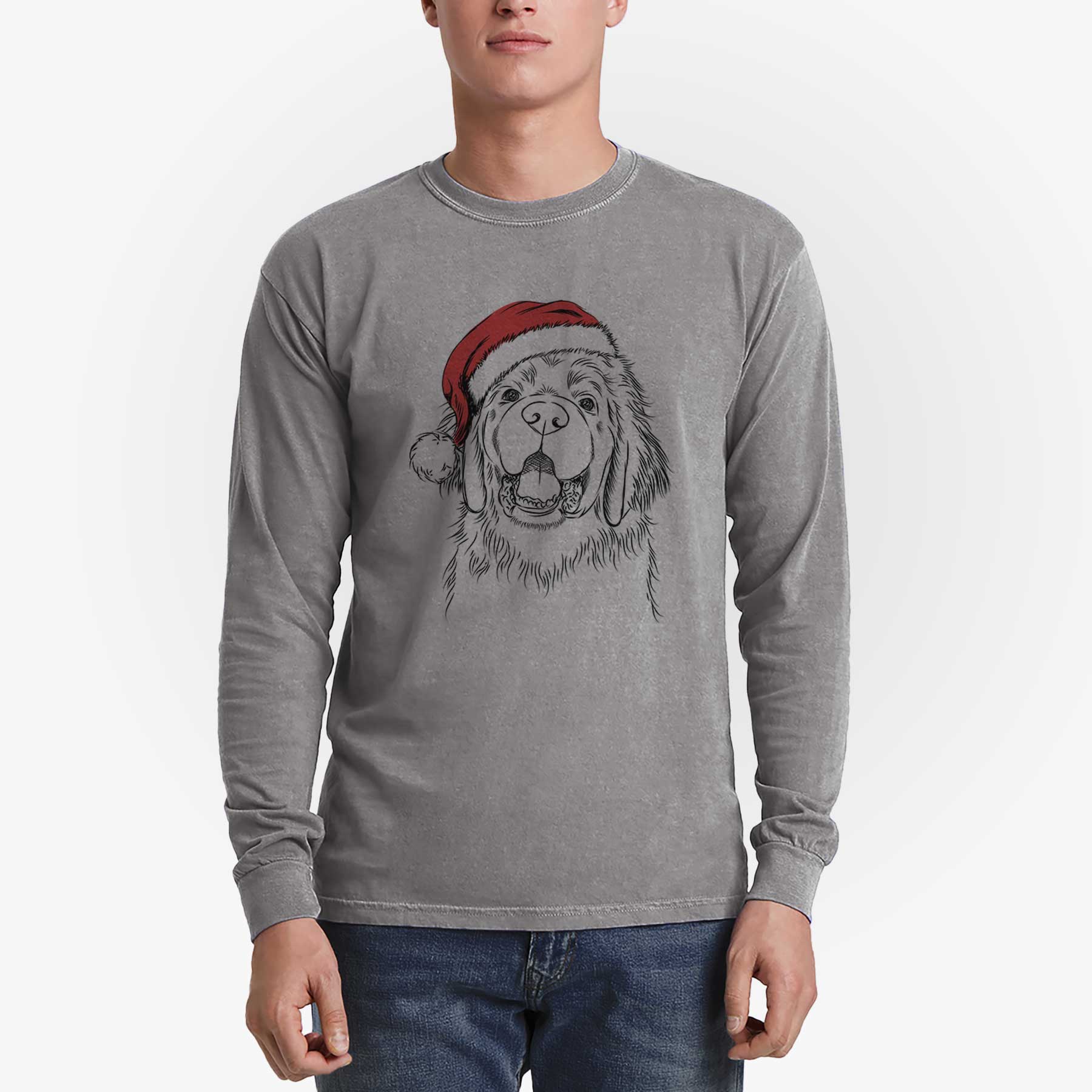 Santa Mozart the Newfoundland - Heavyweight 100% Cotton Long Sleeve