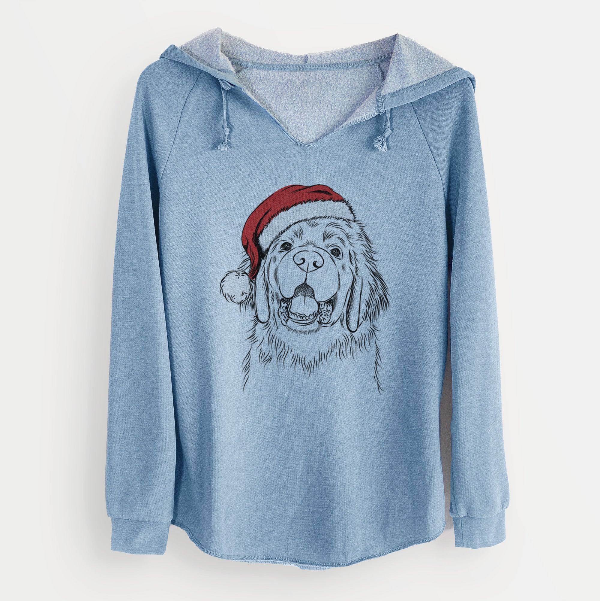 Santa Mozart the Newfoundland - Cali Wave Hooded Sweatshirt