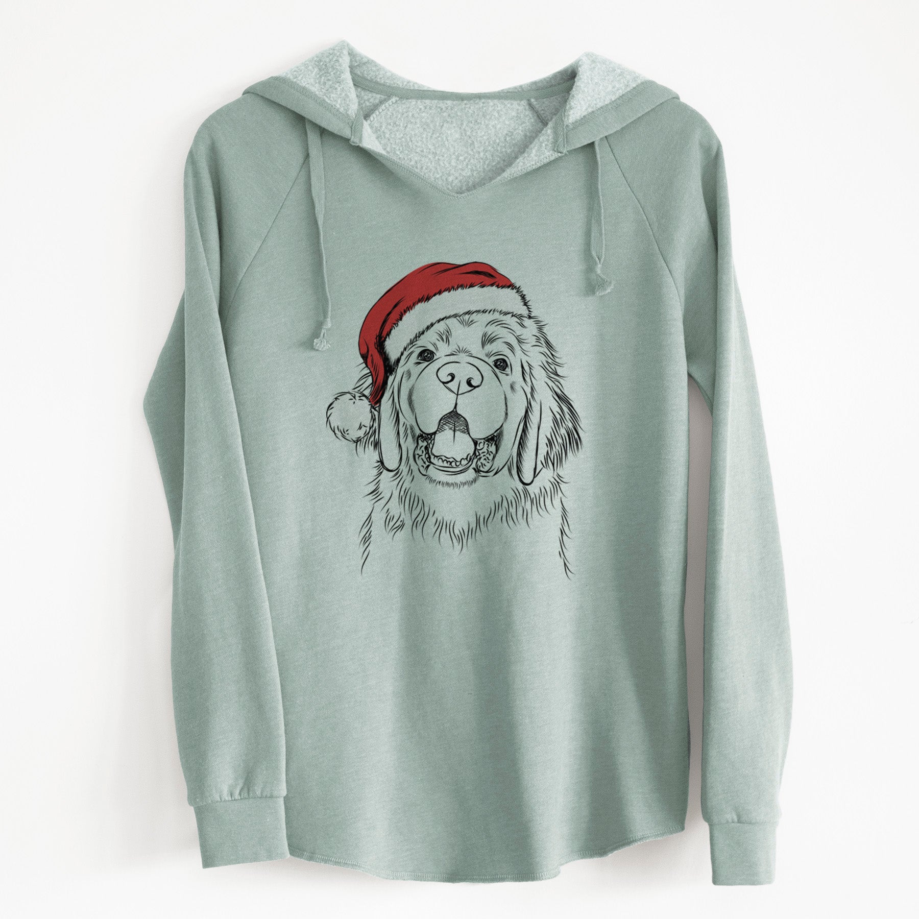 Santa Mozart the Newfoundland - Cali Wave Hooded Sweatshirt