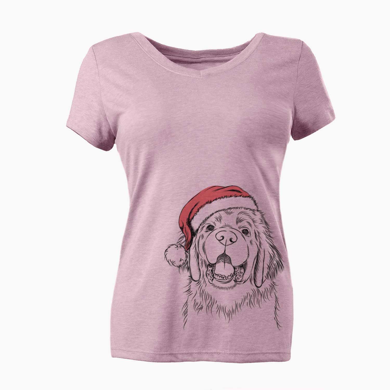 Santa Mozart the Newfoundland - Women's V-neck Shirt