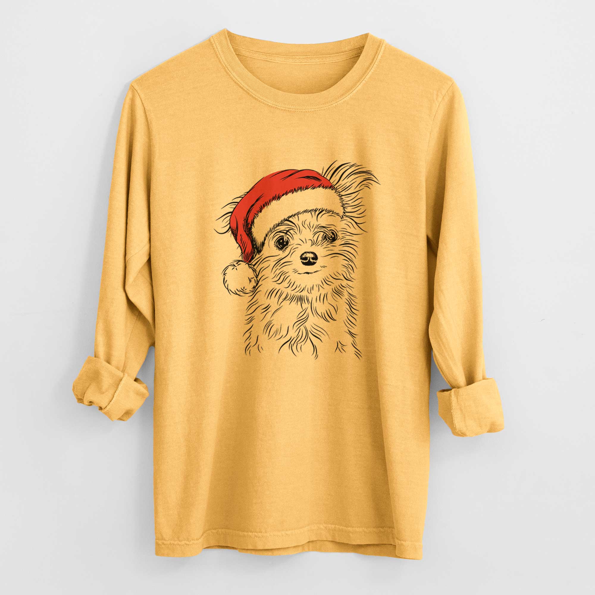 Santa Mr. Gucci Poochi the Maltese - Heavyweight 100% Cotton Long Sleeve
