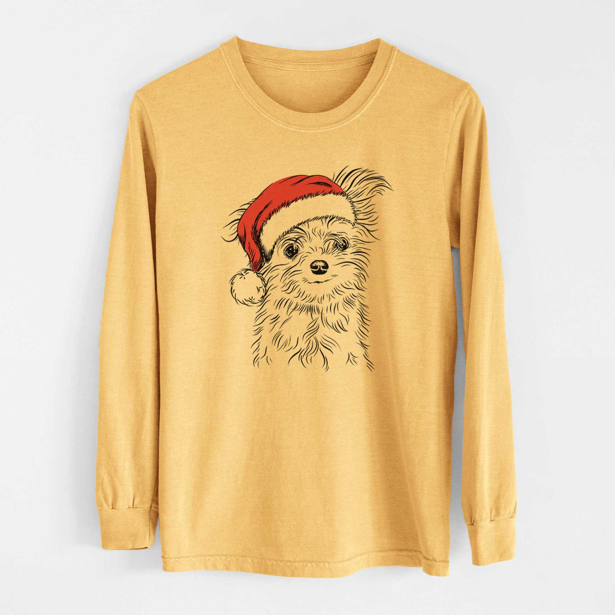 Santa Mr. Gucci Poochi the Maltese - Heavyweight 100% Cotton Long Sleeve