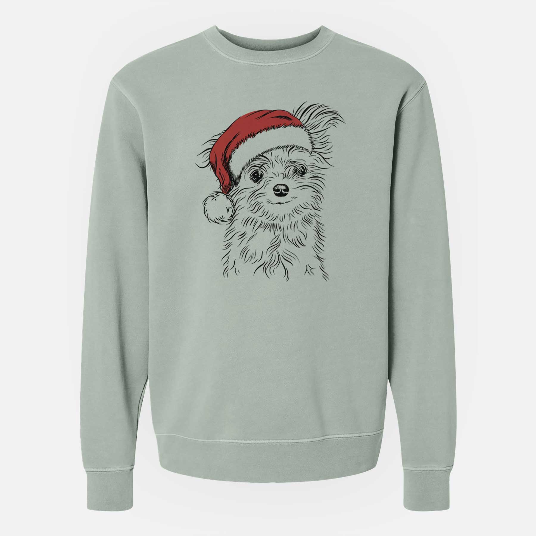 Santa Mr. Gucci Poochi the Maltese - Unisex Pigment Dyed Crew Sweatshirt