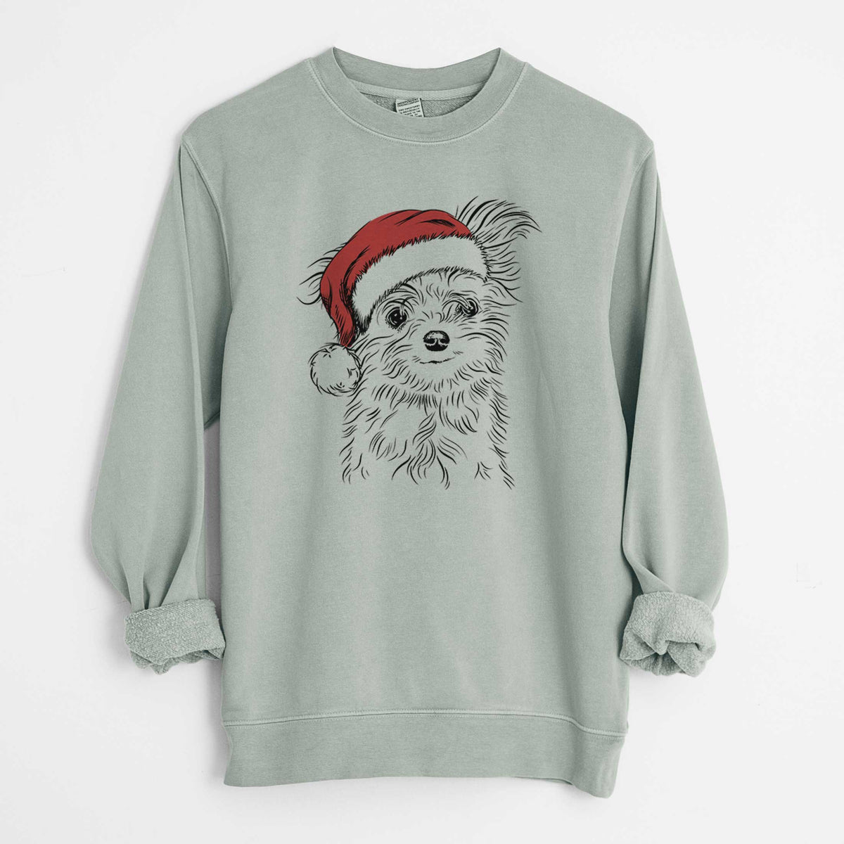Santa Mr. Gucci Poochi the Maltese - Unisex Pigment Dyed Crew Sweatshirt