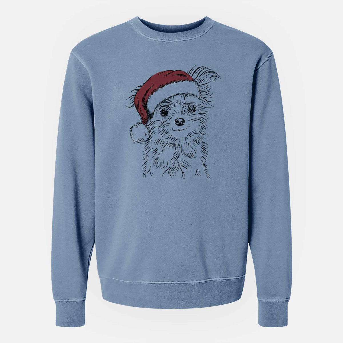 Santa Mr. Gucci Poochi the Maltese - Unisex Pigment Dyed Crew Sweatshirt