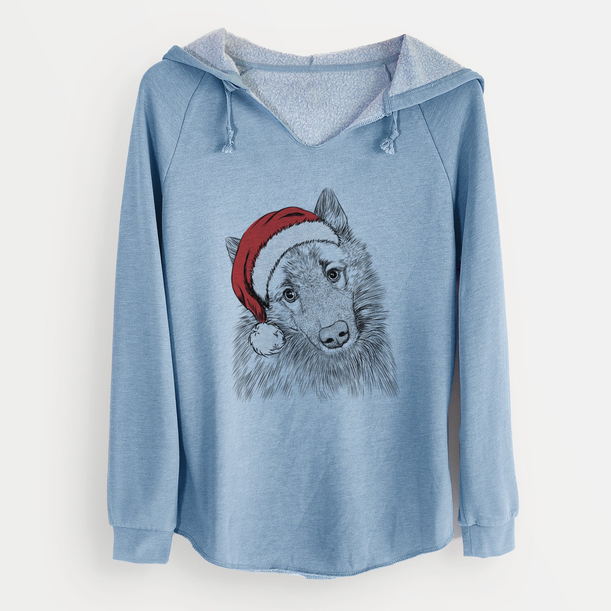 Santa Mr. Maverick the Keeshond - Cali Wave Hooded Sweatshirt