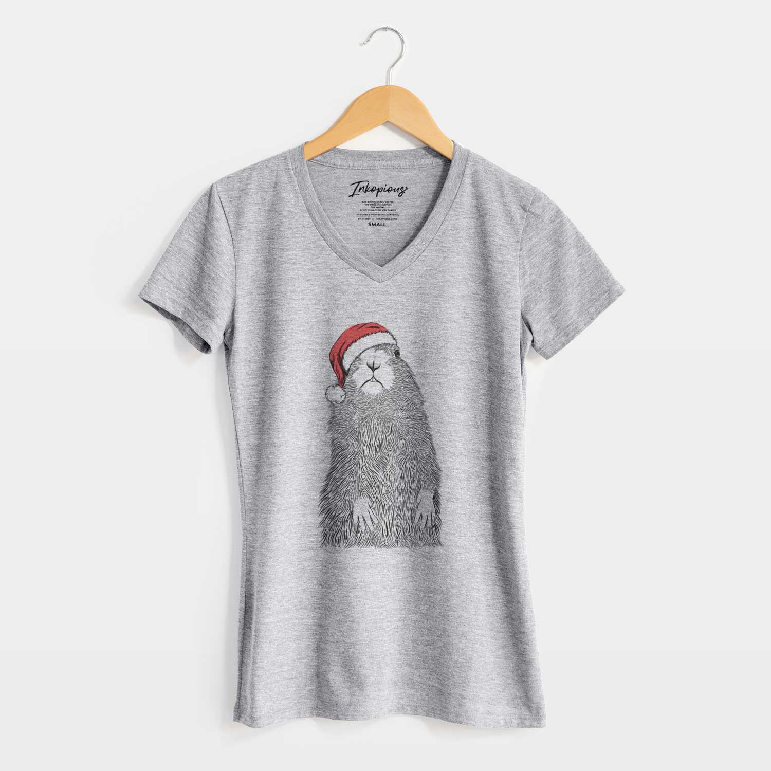 Santa Mr. Otis the Prairie Dog - Women's V-neck Shirt