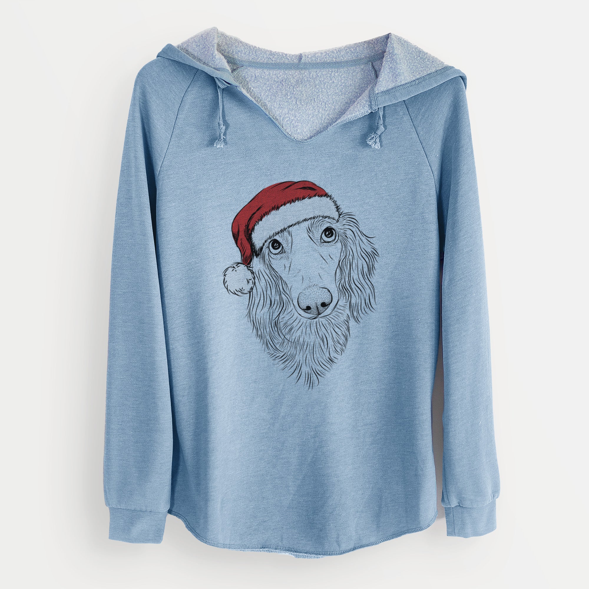 Santa Mr. Rusty the Long Haired Dachshund - Cali Wave Hooded Sweatshirt