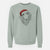 Santa Mr. Rusty the Long Haired Dachshund - Unisex Pigment Dyed Crew Sweatshirt