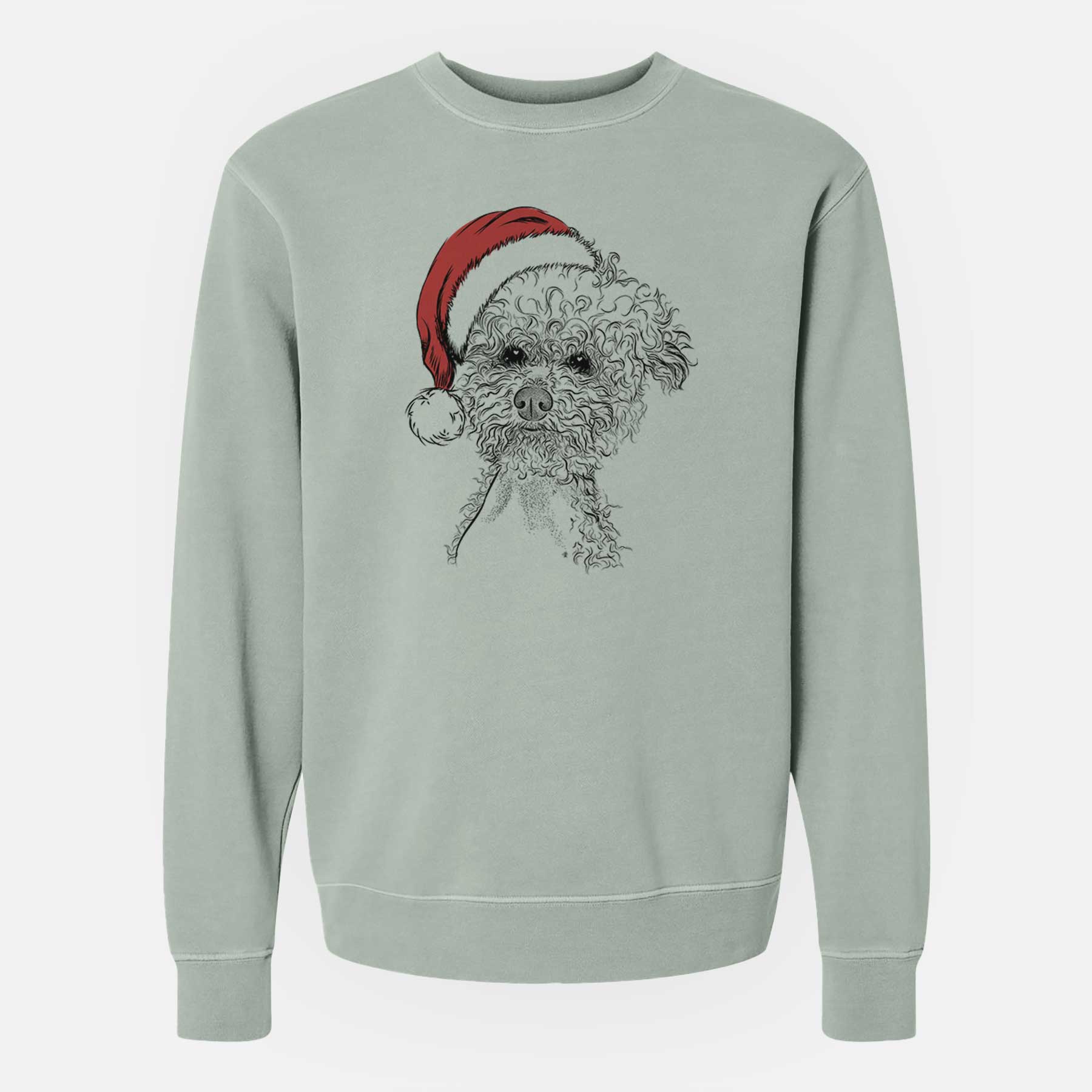 Santa Muffin the Poodle - Unisex Pigment Dyed Crew Sweatshirt