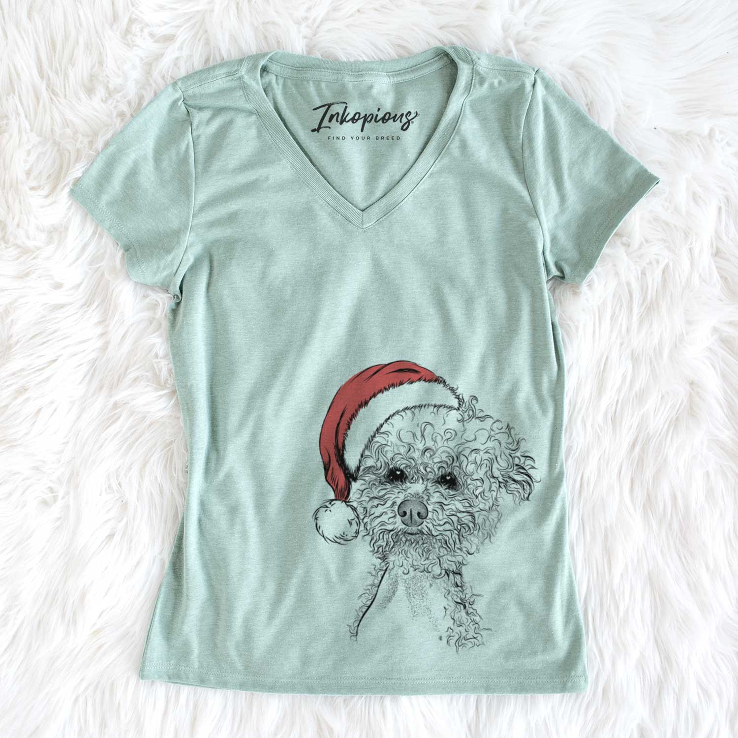 Muffin the Poodle - Women's V-neck Shirt