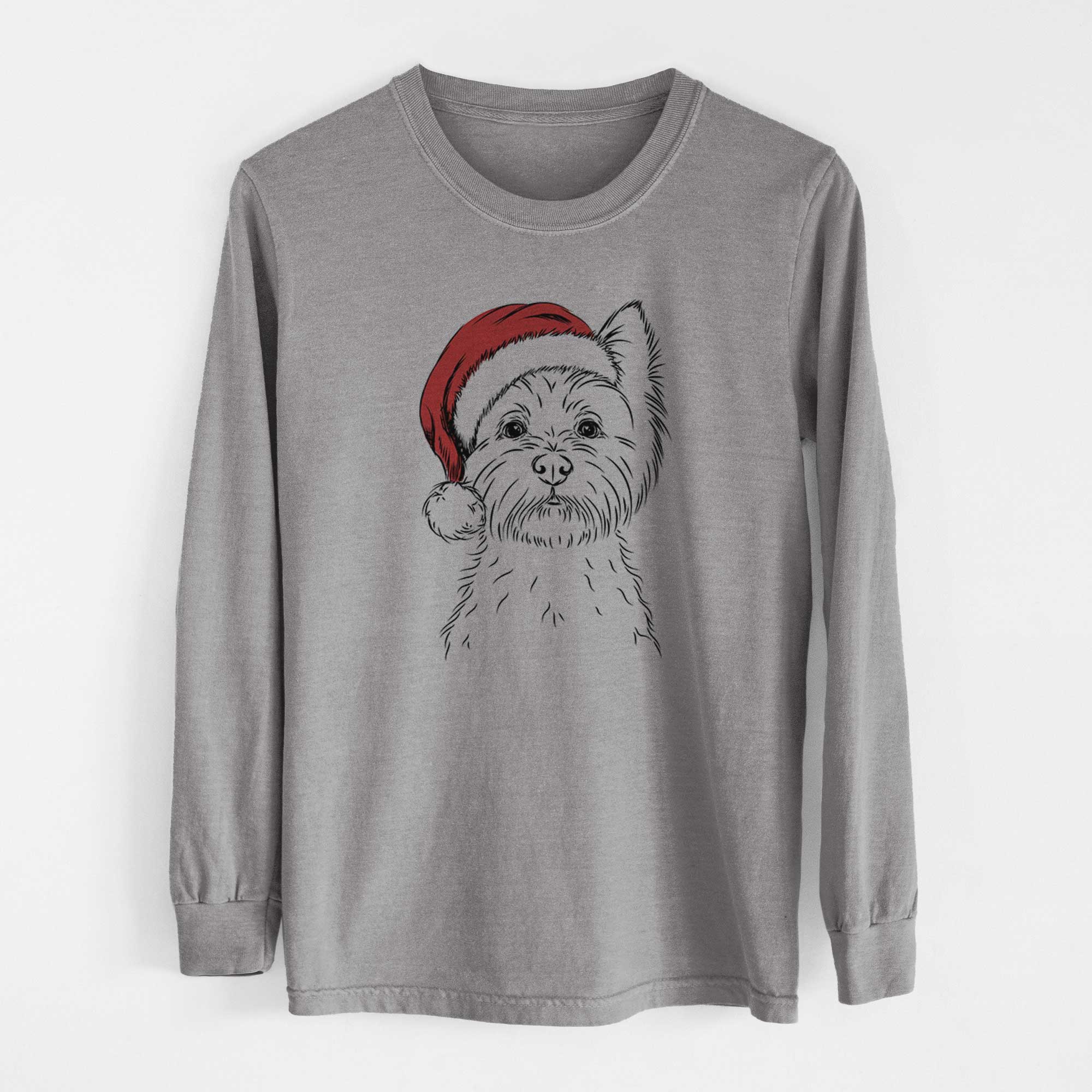 Santa Murphy the West Highland Terrier - Heavyweight 100% Cotton Long Sleeve