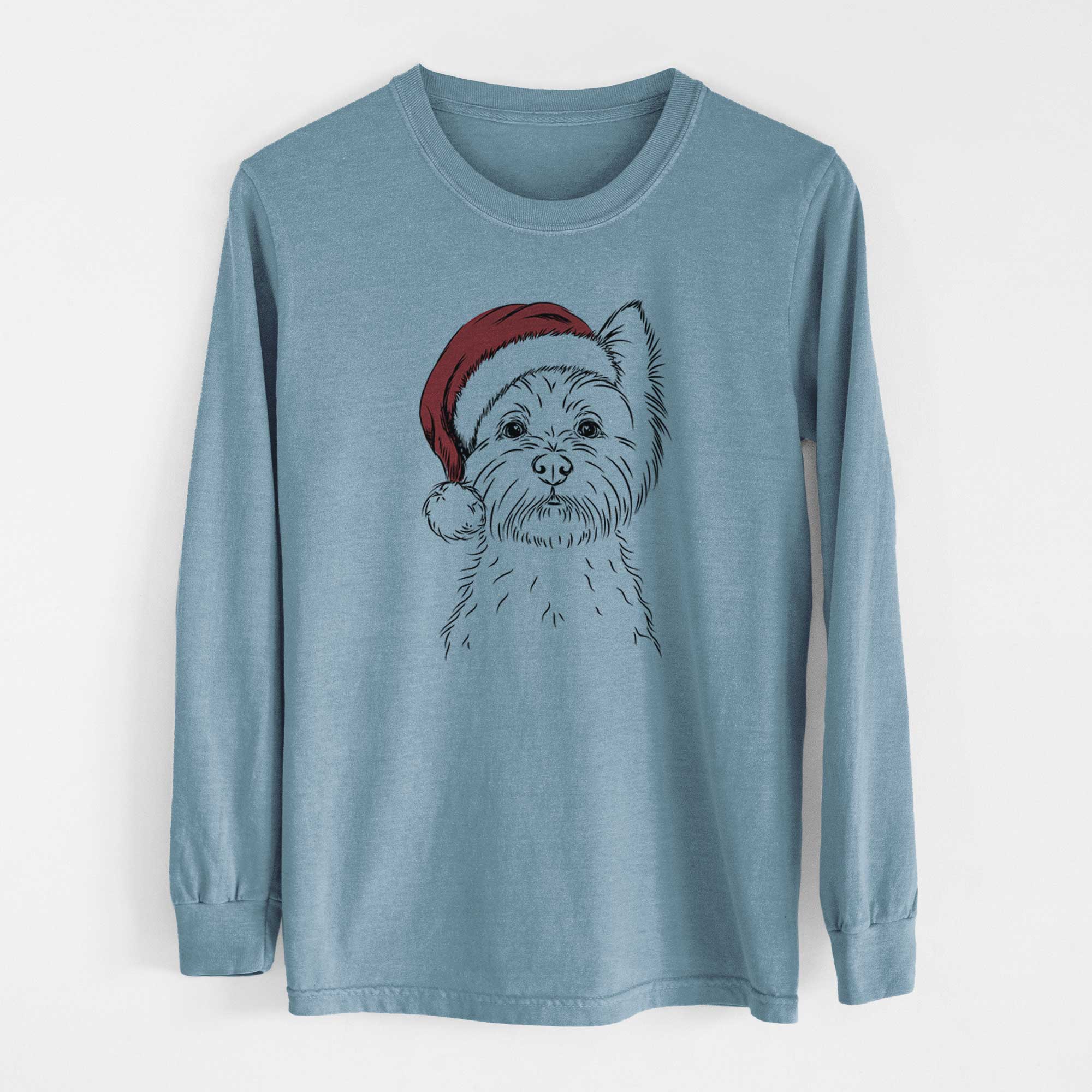 Santa Murphy the West Highland Terrier - Heavyweight 100% Cotton Long Sleeve