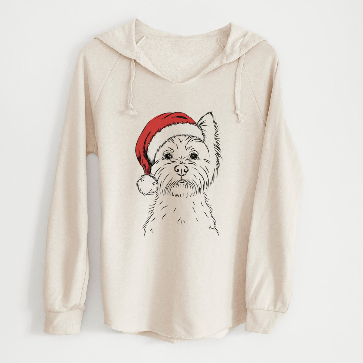 Santa Murphy the West Highland Terrier - Cali Wave Hooded Sweatshirt