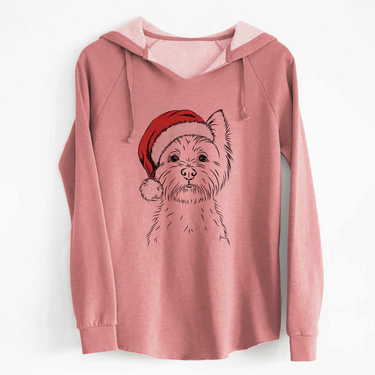 Santa Murphy the West Highland Terrier - Cali Wave Hooded Sweatshirt