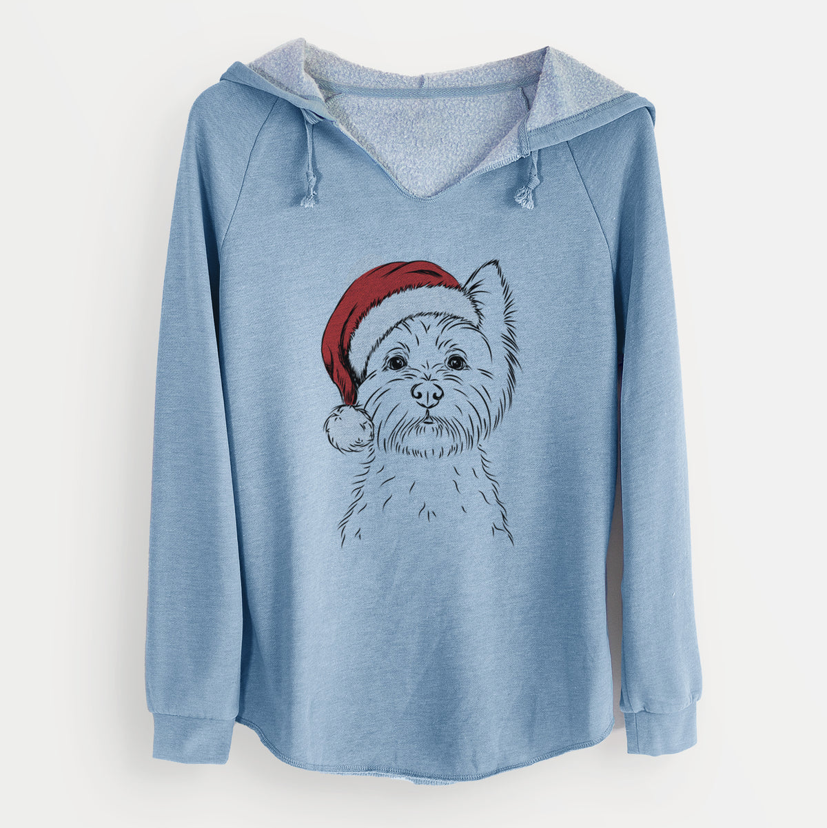 Santa Murphy the West Highland Terrier - Cali Wave Hooded Sweatshirt
