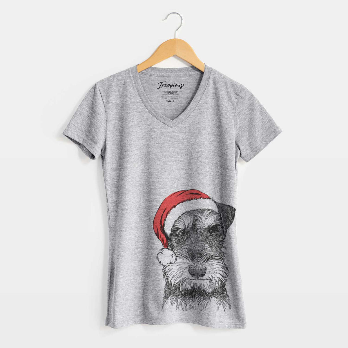Santa Murphy the Mini Schnauzer - Women's V-neck Shirt
