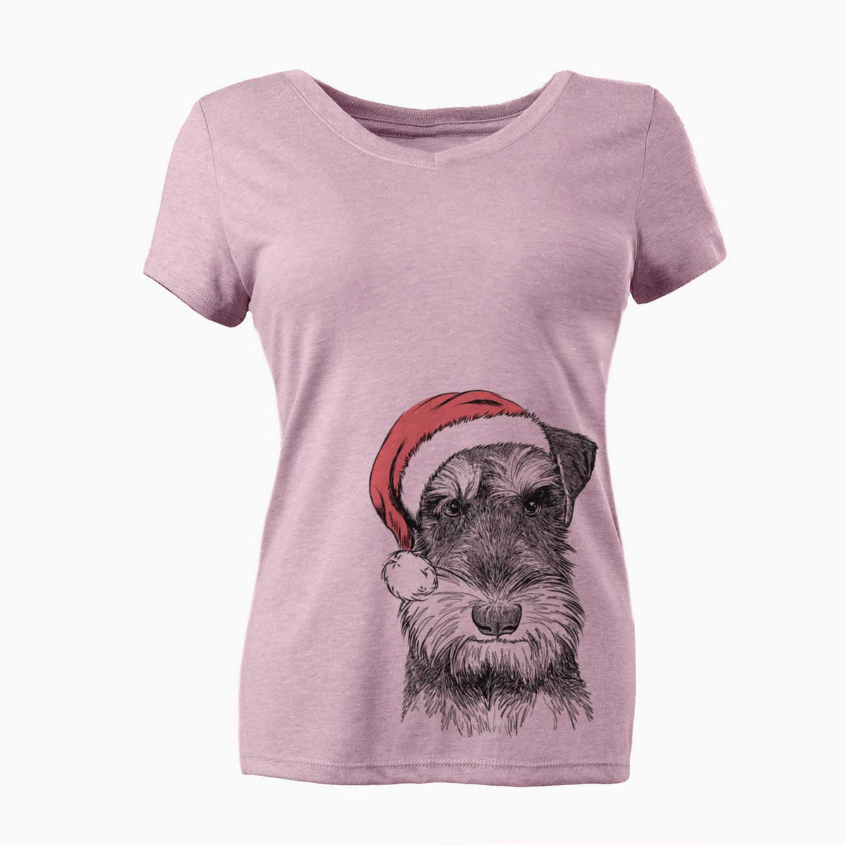 Santa Murphy the Mini Schnauzer - Women's V-neck Shirt