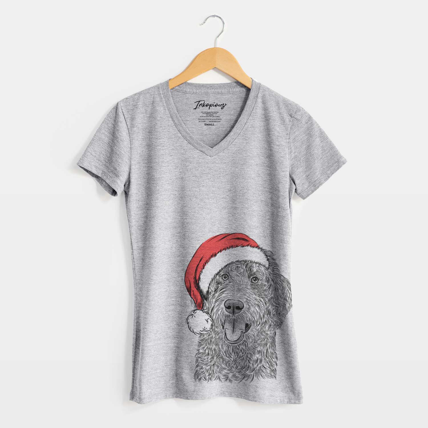 Santa Murr Dog the Labradoodle - Women's V-neck Shirt