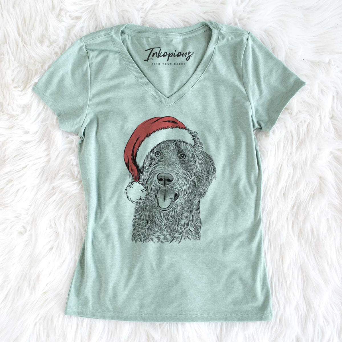 Santa Murr Dog the Labradoodle - Women's V-neck Shirt