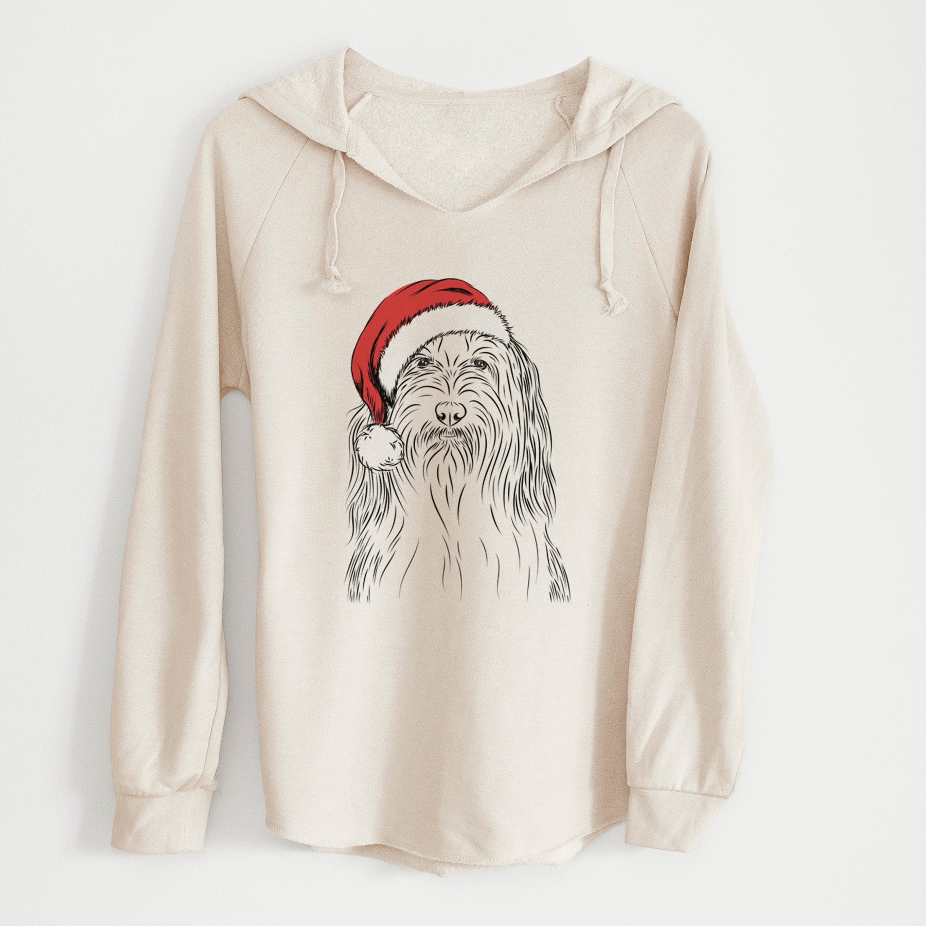 Santa Murray the Bearded Collie - Cali Wave Hooded Sweatshirt