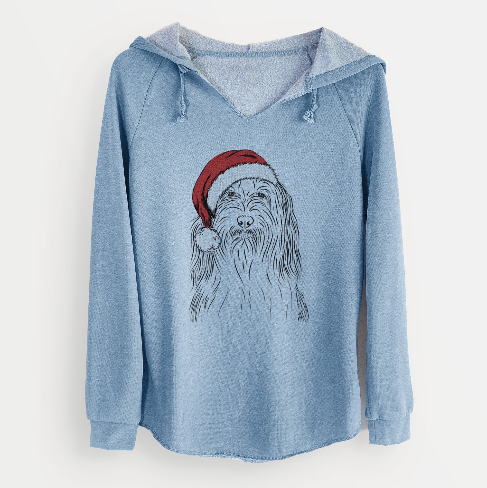 Santa Murray the Bearded Collie - Cali Wave Hooded Sweatshirt