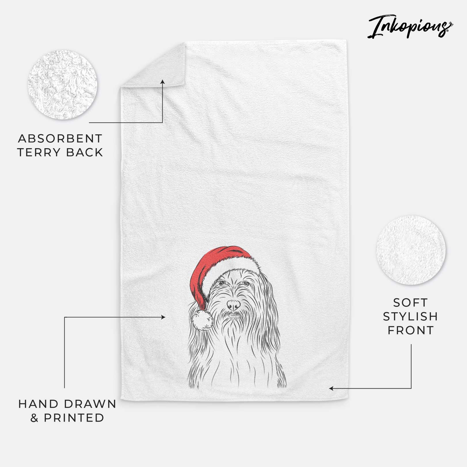 Murray the Bearded Collie Decorative Hand Towel