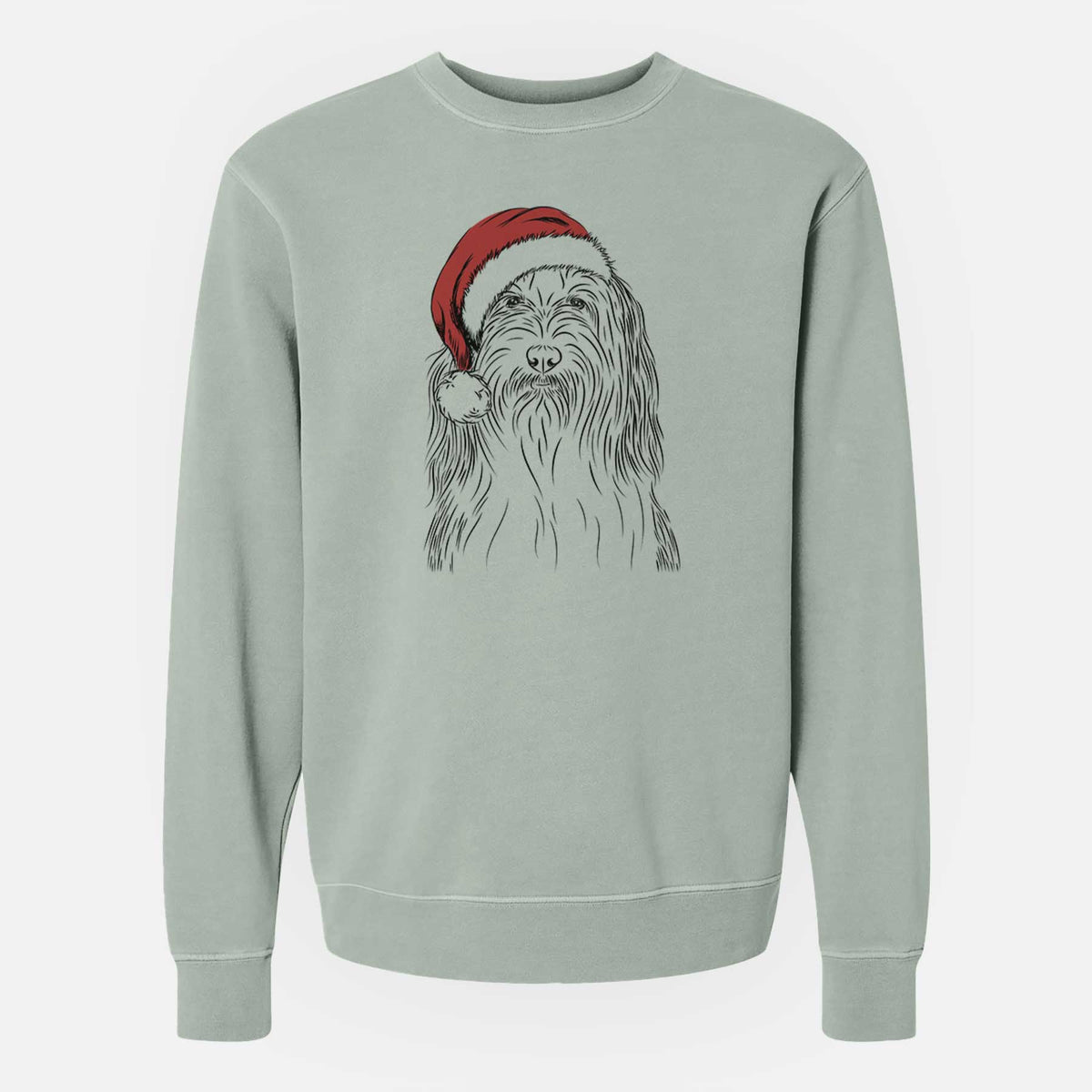 Santa Murray the Bearded Collie - Unisex Pigment Dyed Crew Sweatshirt