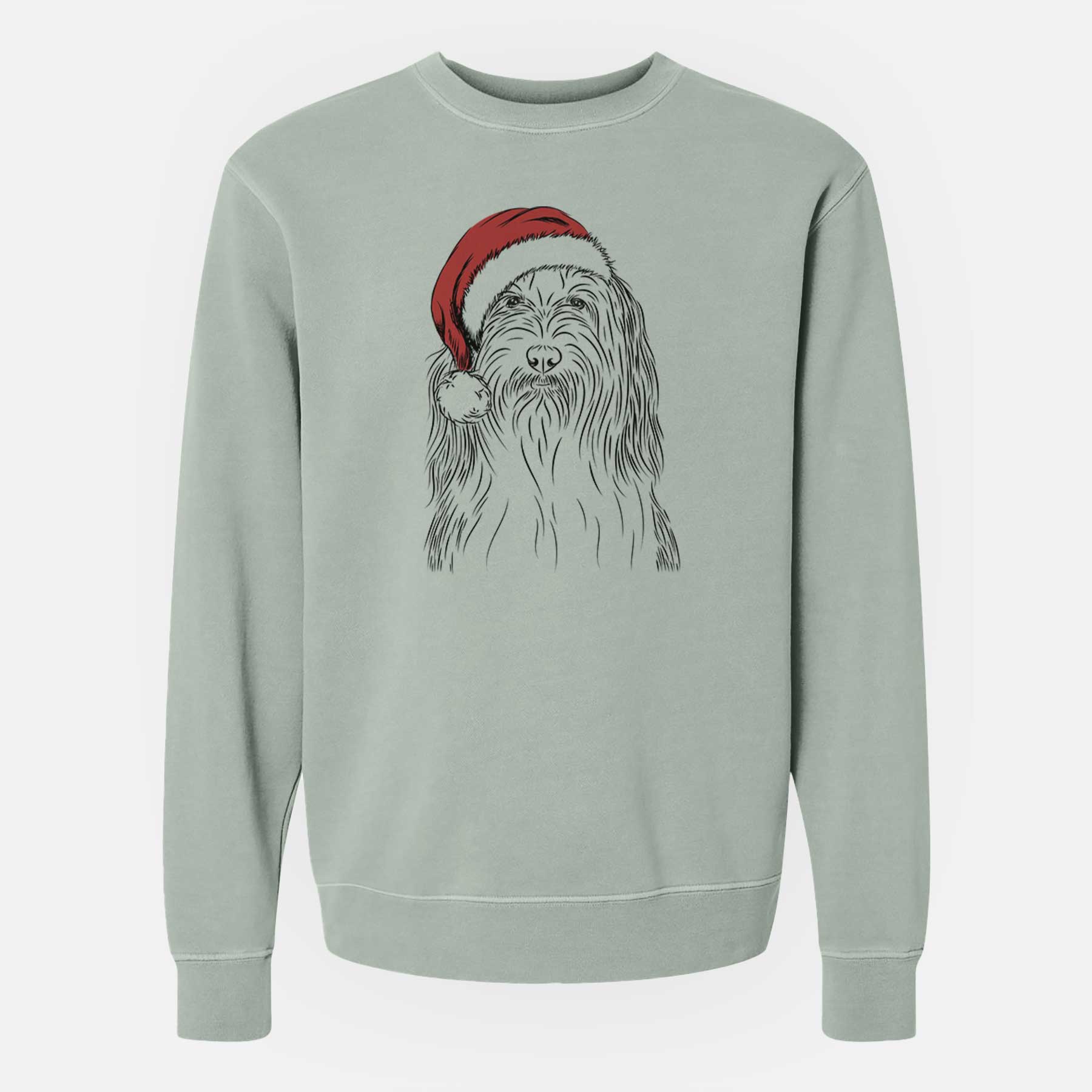 Santa Murray the Bearded Collie - Unisex Pigment Dyed Crew Sweatshirt