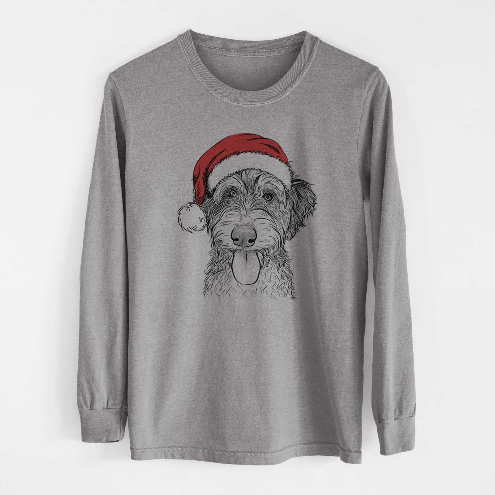 Santa Myrtle Mae the Aussiedoodle - Heavyweight 100% Cotton Long Sleeve