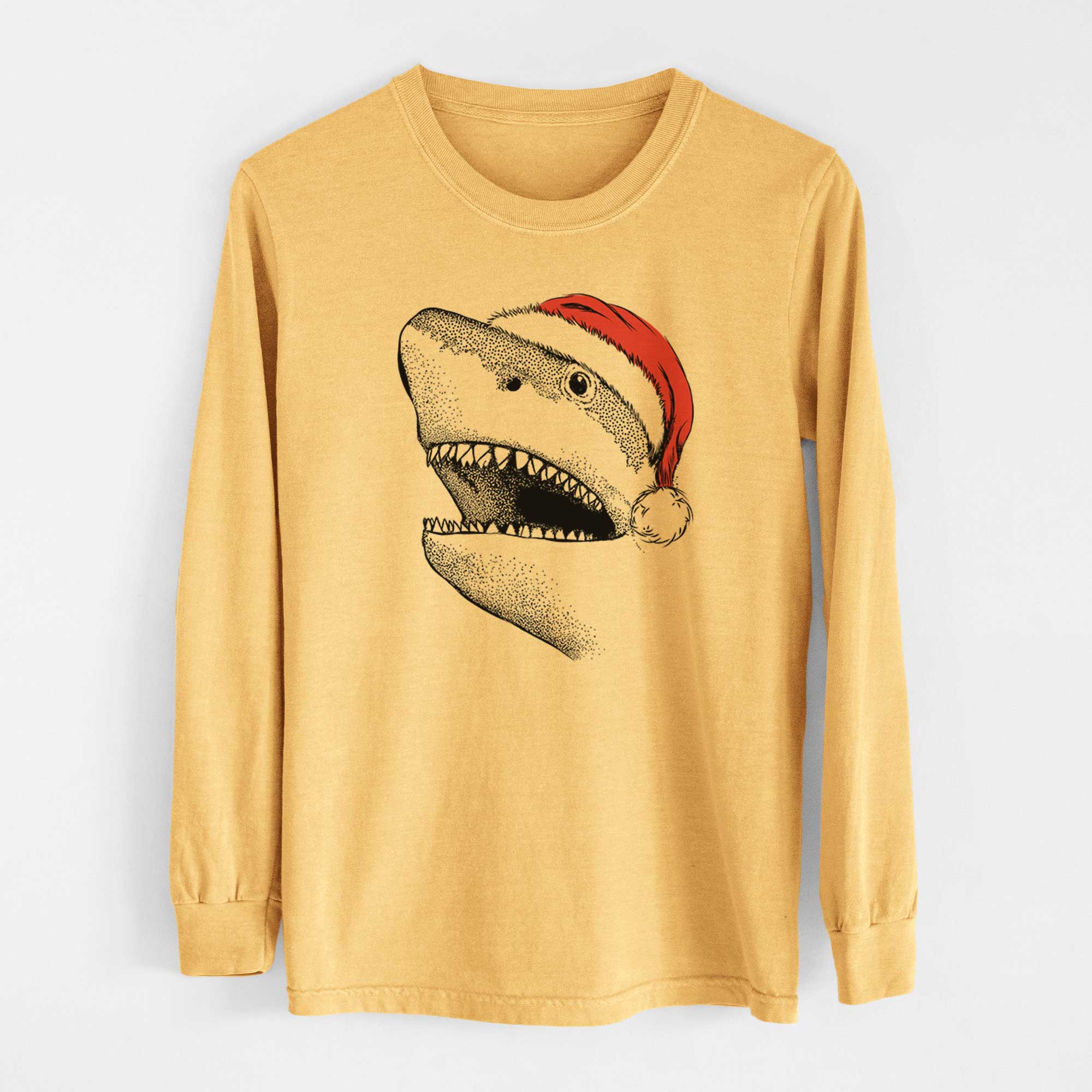 Santa Nado the Great White Shark - Heavyweight 100% Cotton Long Sleeve