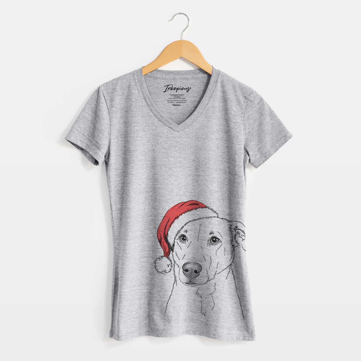 Santa Nala the American Staffordshire Terrier - Women's V-neck Shirt