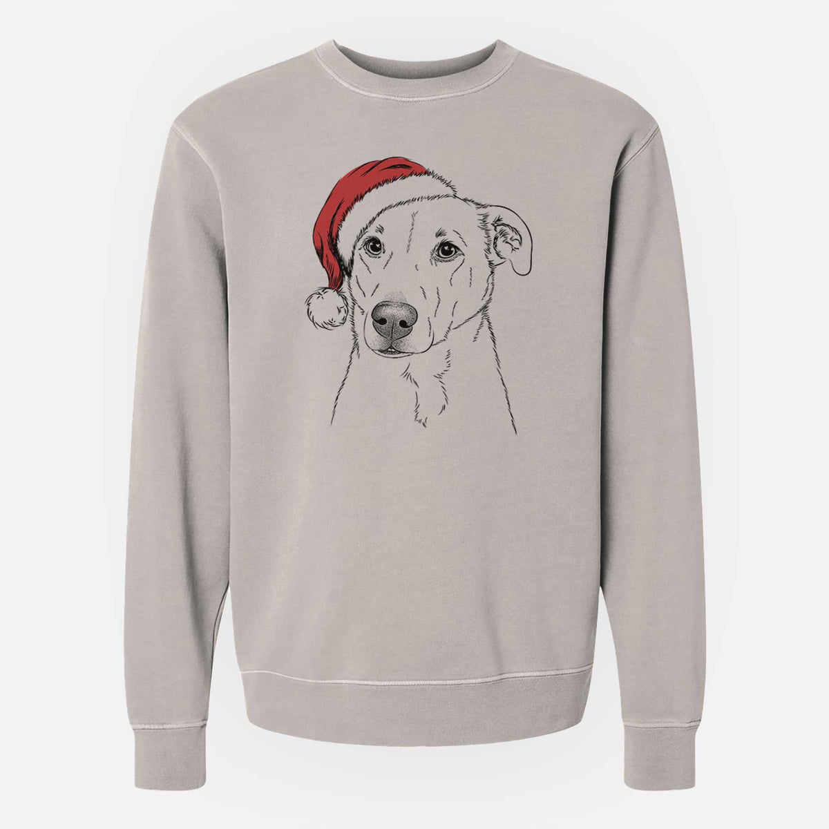 Santa Nala the American Staffordshire Terrier - Unisex Pigment Dyed Crew Sweatshirt