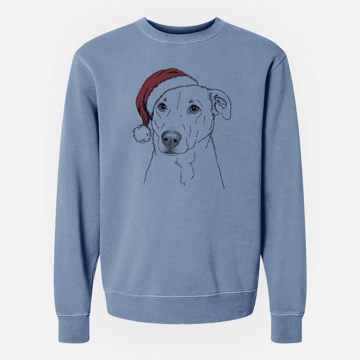 Santa Nala the American Staffordshire Terrier - Unisex Pigment Dyed Crew Sweatshirt
