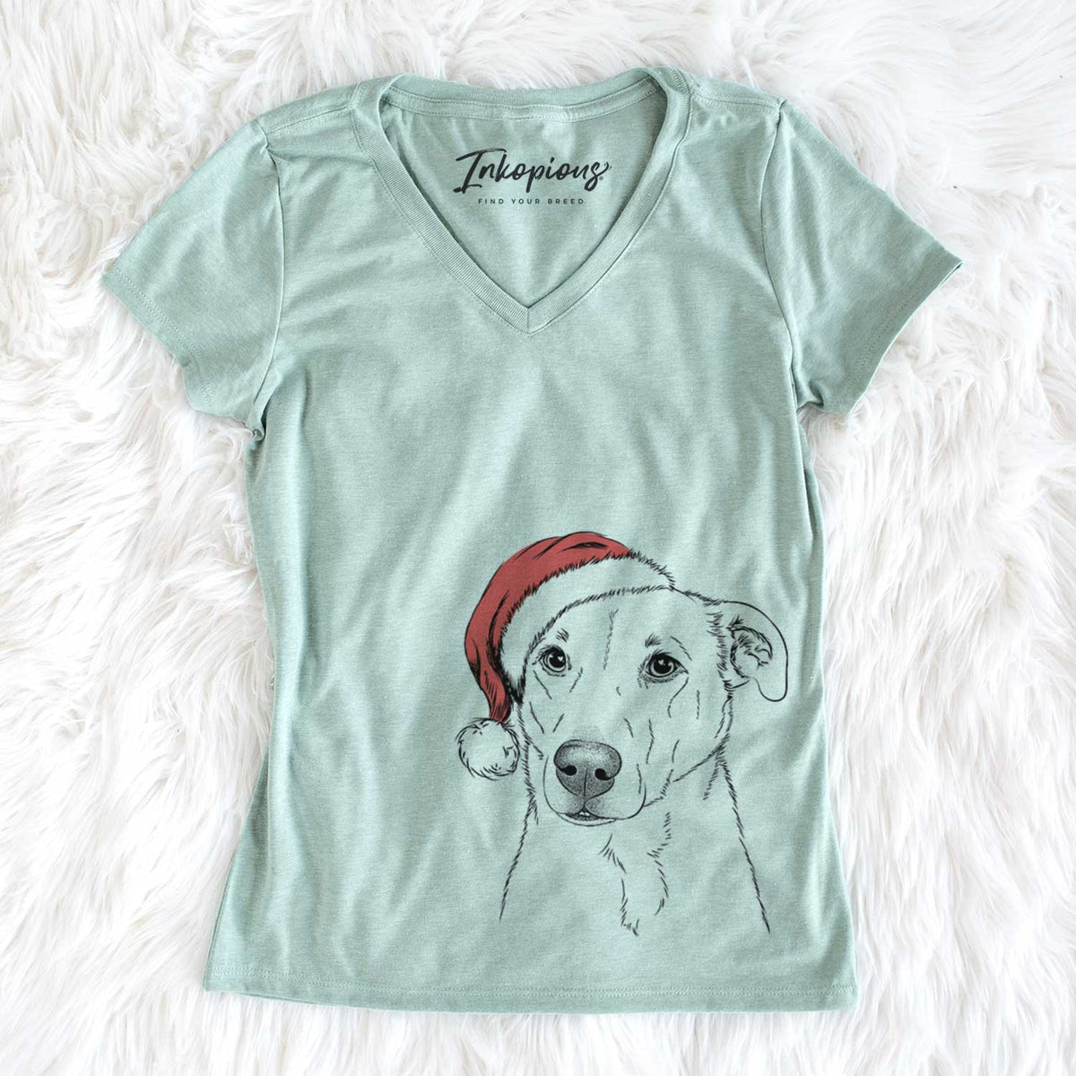 Santa Nala the American Staffordshire Terrier - Women&#39;s V-neck Shirt