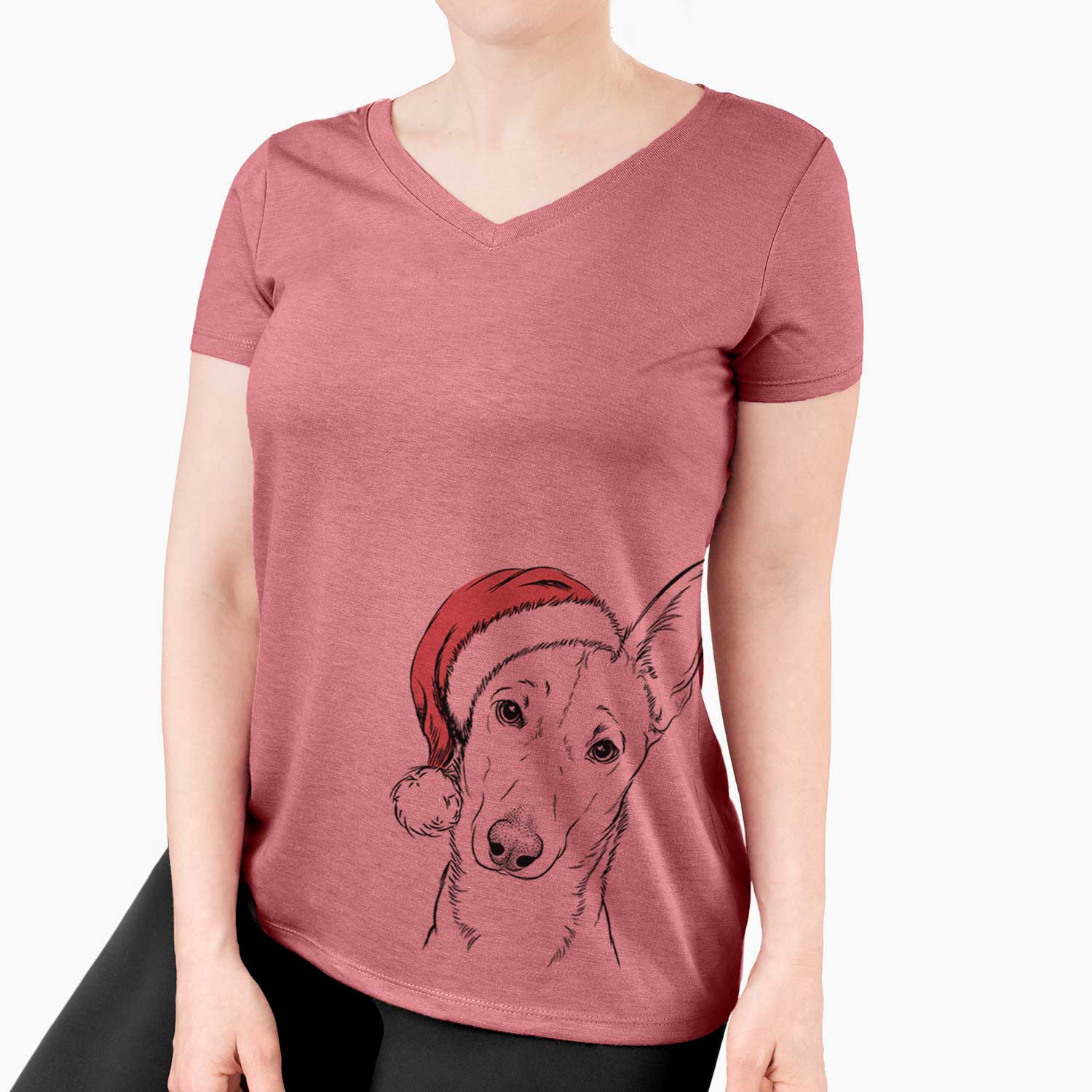 Santa Nala the Carolina Dog - Women's V-neck Shirt