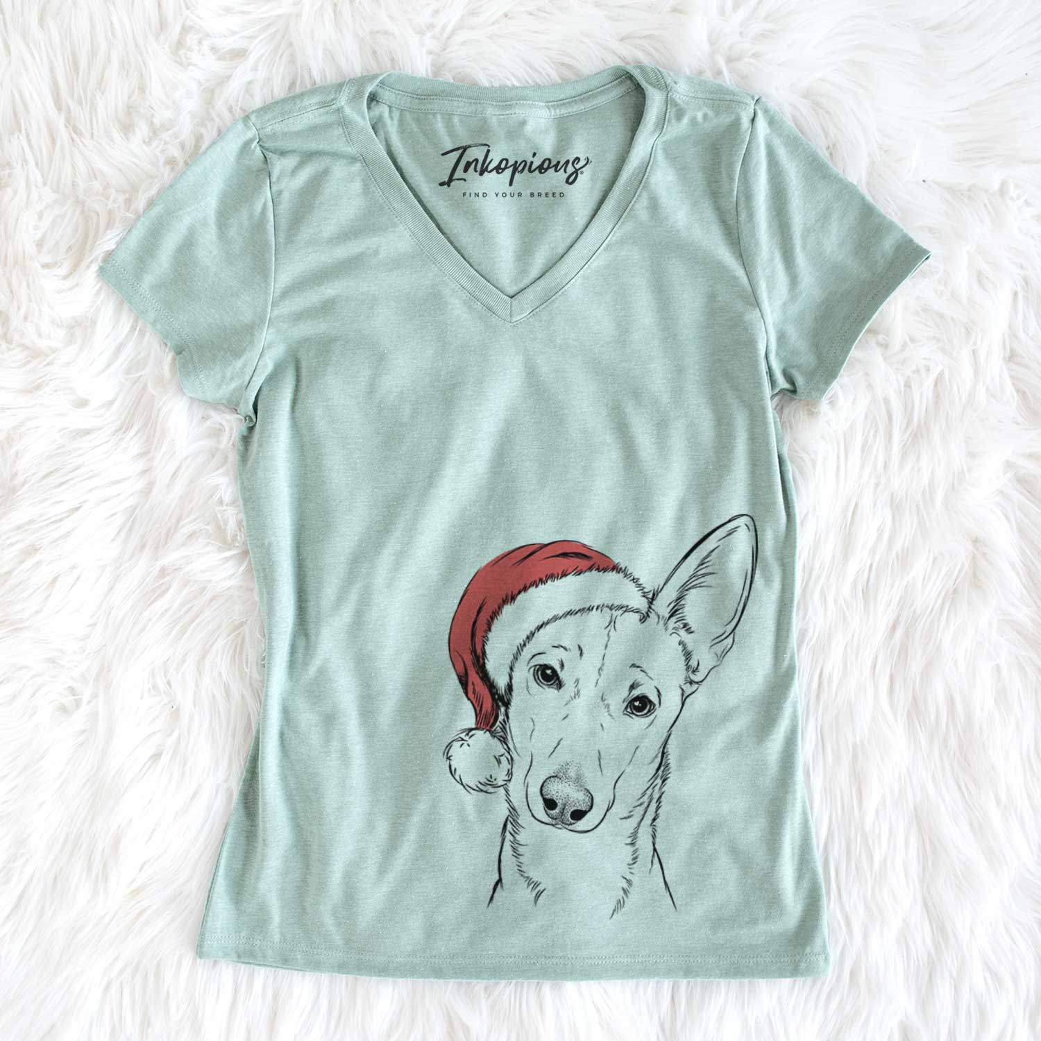 Santa Nala the Carolina Dog - Women's V-neck Shirt