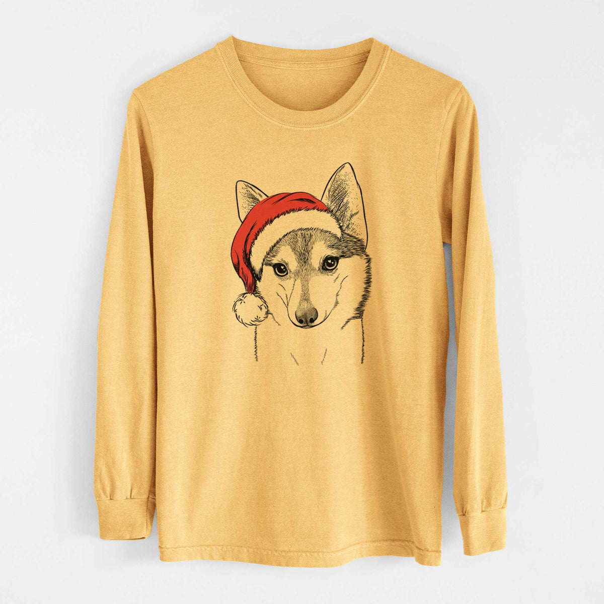 Santa Nami the Alaskan Klee Kai - Heavyweight 100% Cotton Long Sleeve