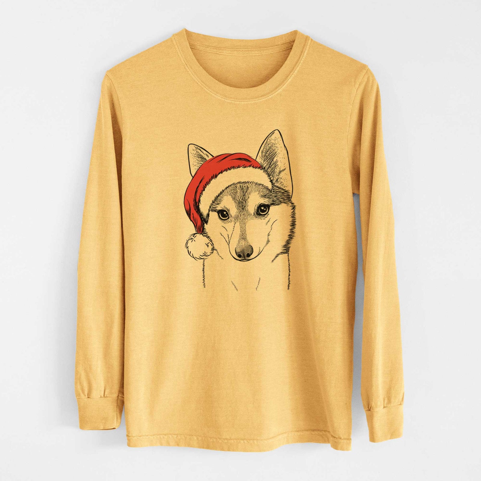Santa Nami the Alaskan Klee Kai - Heavyweight 100% Cotton Long Sleeve