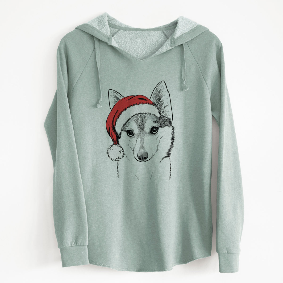 Santa Nami the Alaskan Klee Kai - Cali Wave Hooded Sweatshirt