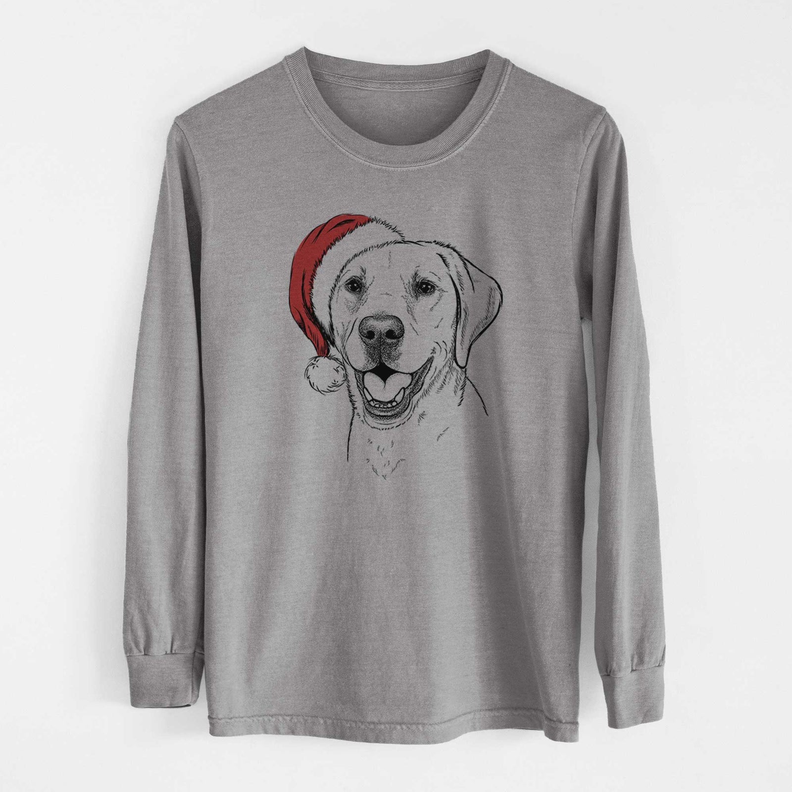 Santa Nate the Labrador Retriever - Heavyweight 100% Cotton Long Sleeve