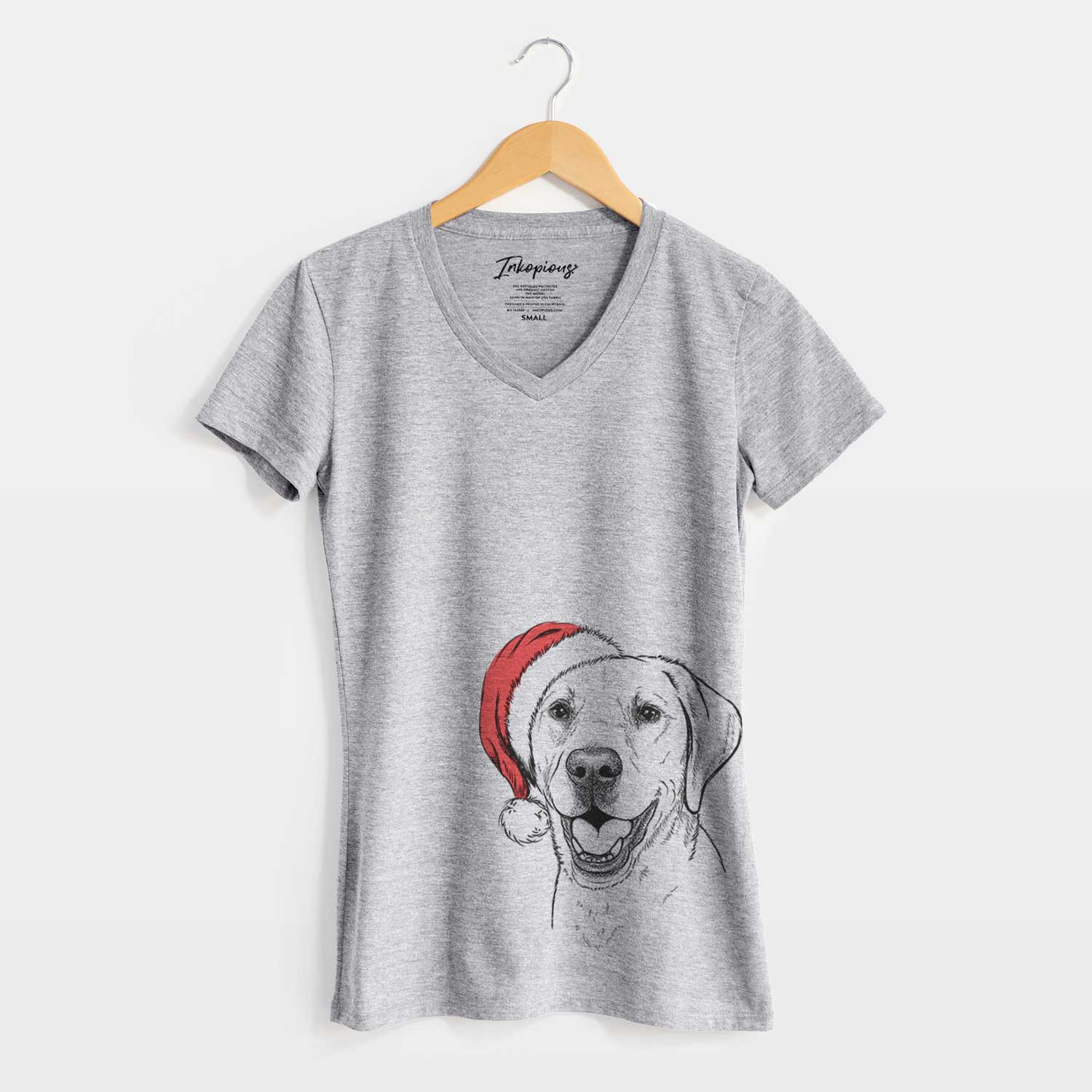 Santa Nate the Labrador Retriever - Women's V-neck Shirt