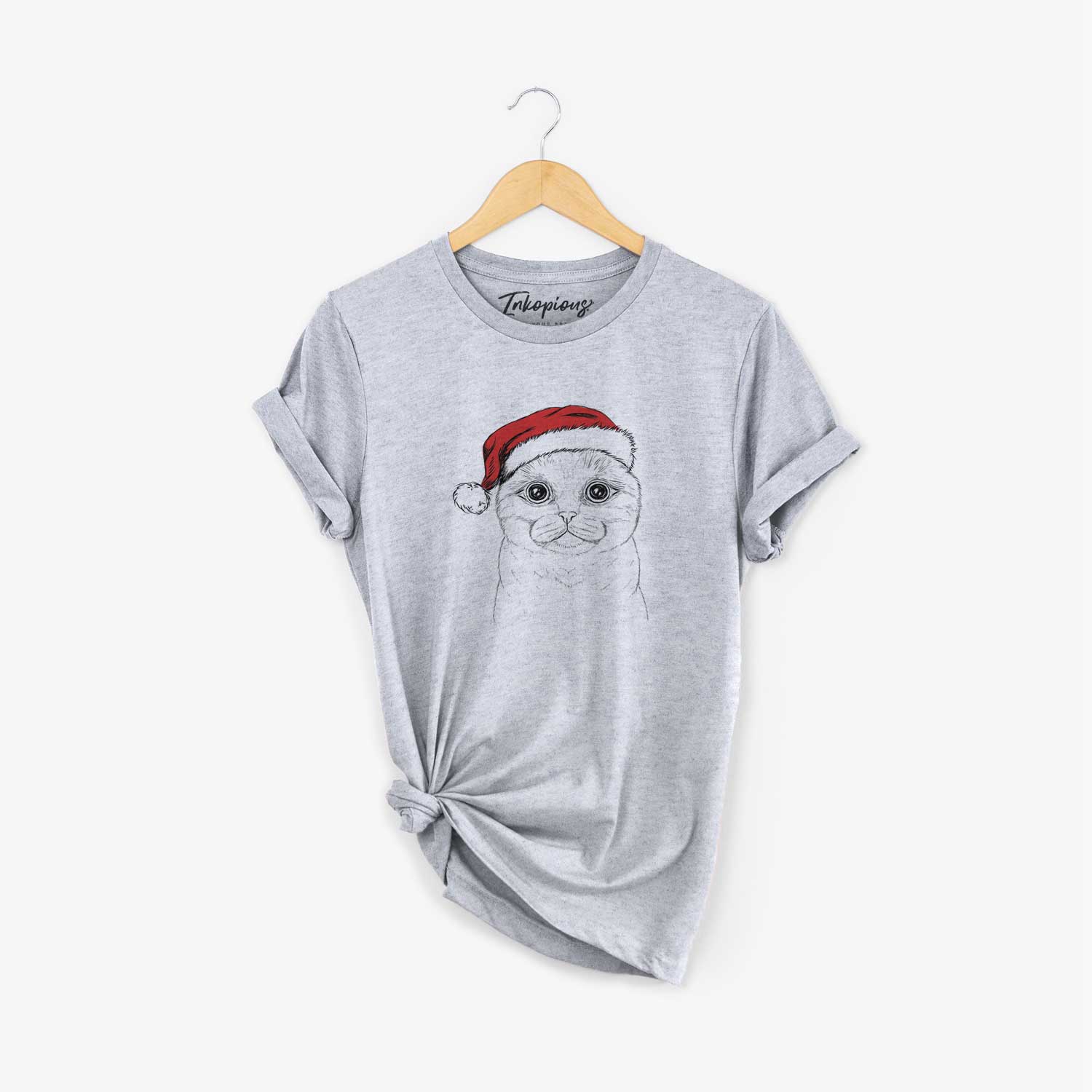 Santa Neko the Scottish Fold Cat - Unisex Crewneck