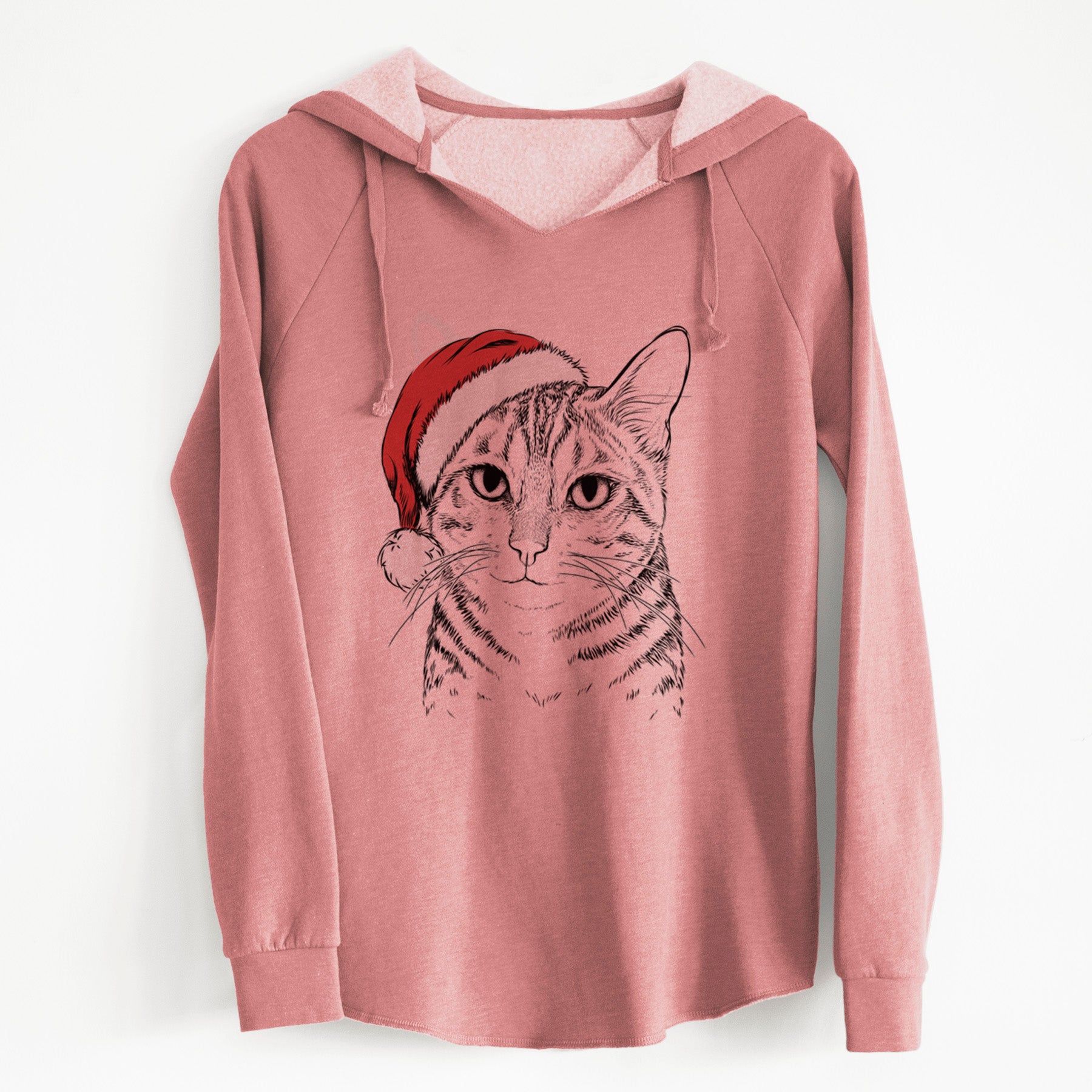 Santa Nell the Tabby Cat - Cali Wave Hooded Sweatshirt
