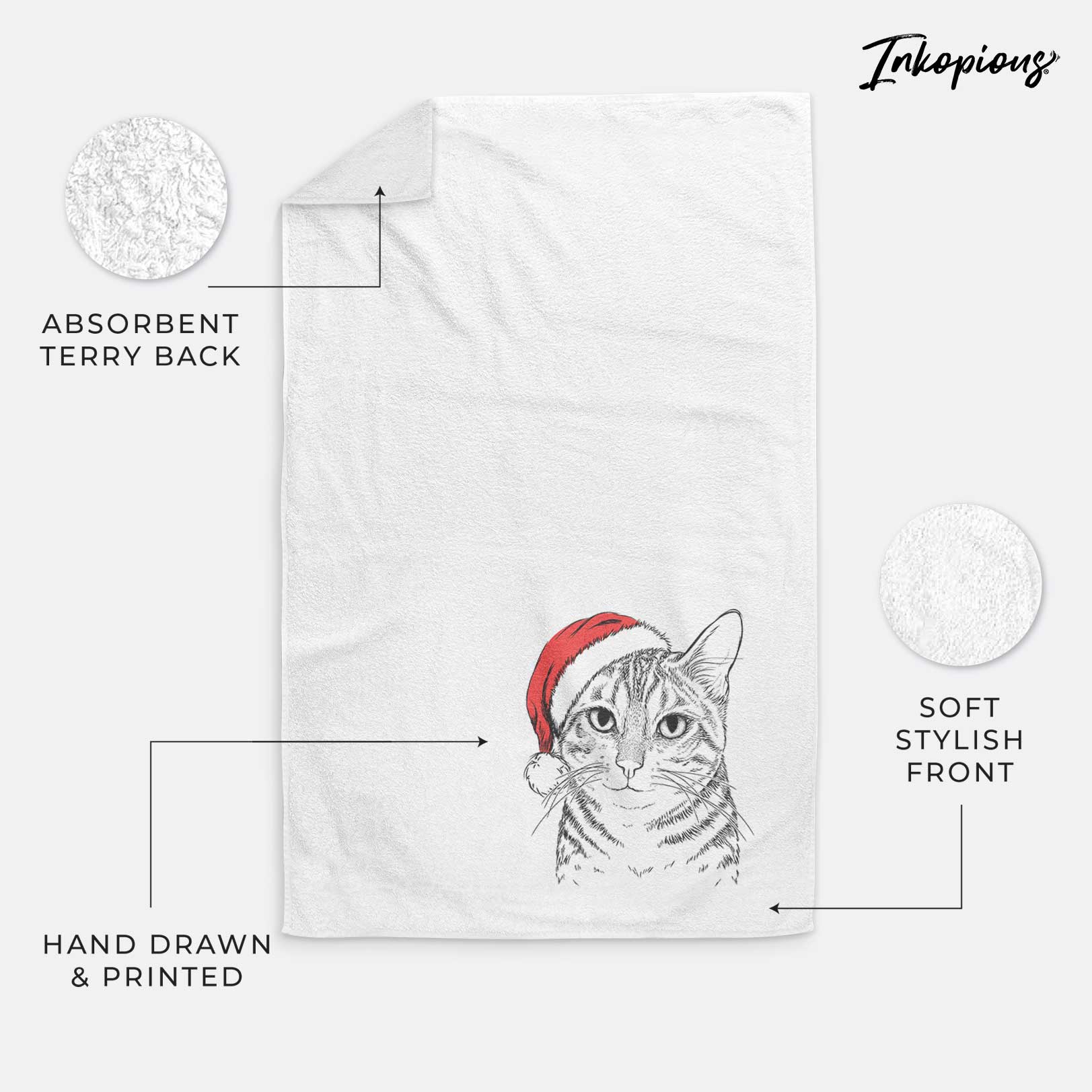 Nell the Tabby Cat Decorative Hand Towel