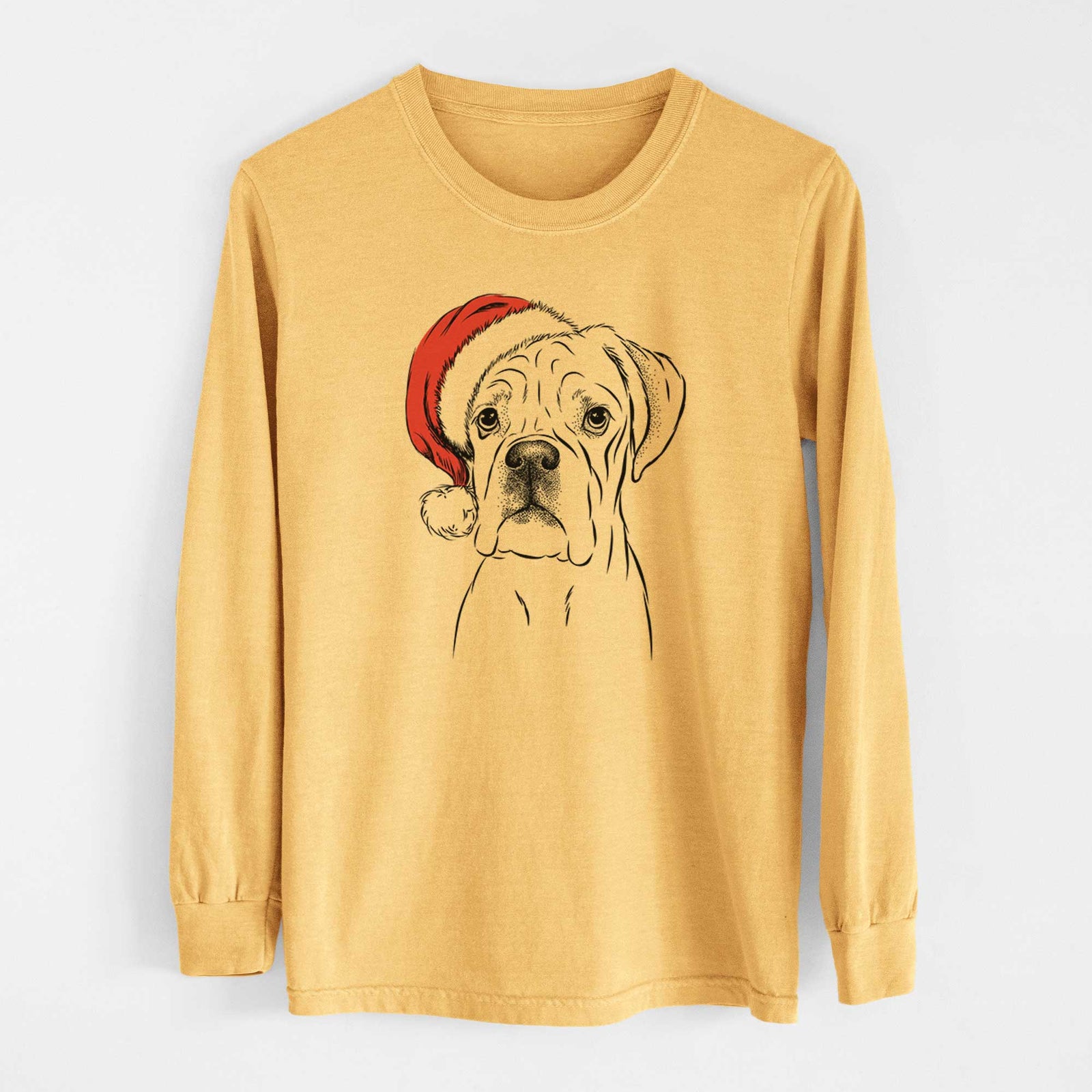 Santa Nelly the Boxer - Heavyweight 100% Cotton Long Sleeve
