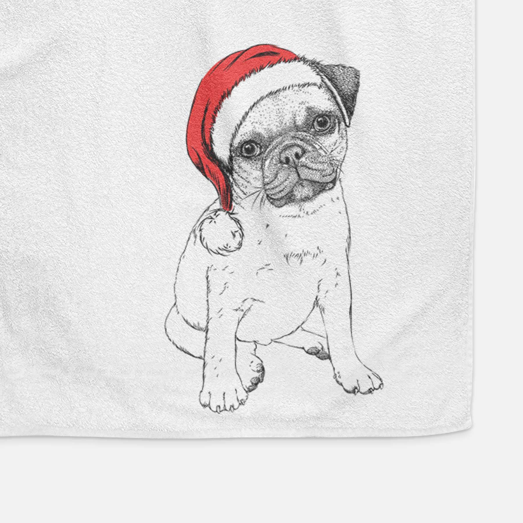 Nelson the Pug Puppy Decorative Hand Towel