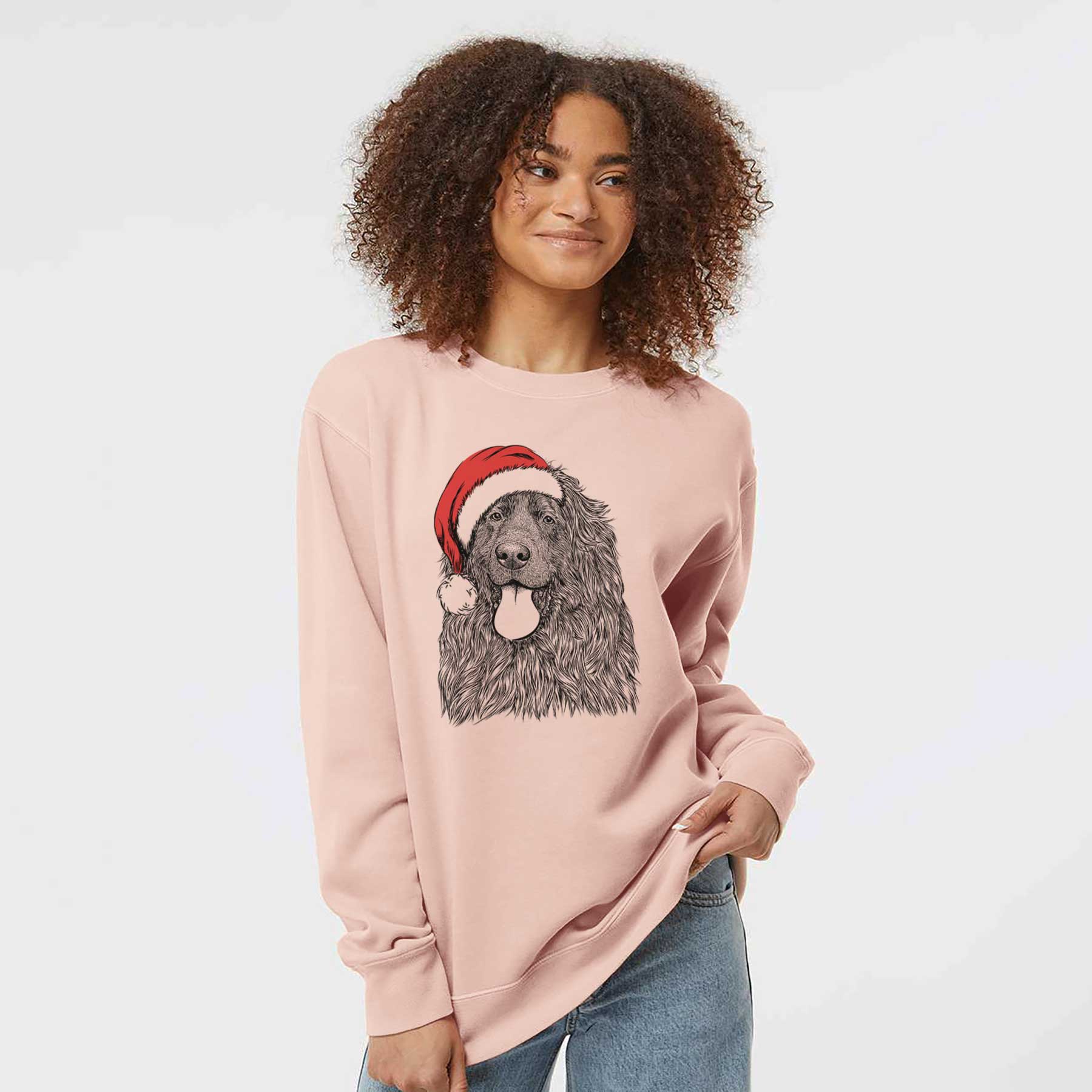 Santa Neptune the Newfoundland - Unisex Pigment Dyed Crew Sweatshirt